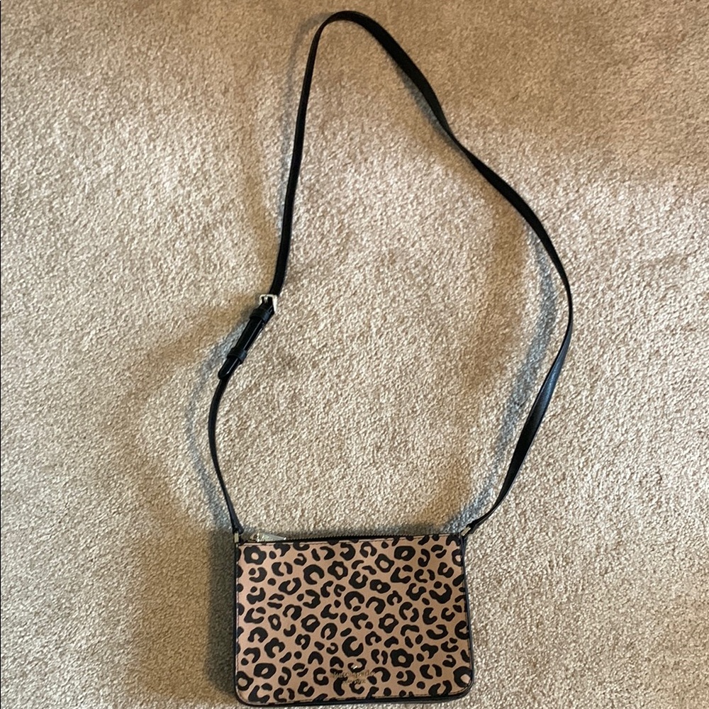 Kate Spade Leopard Print Crossbody Bag Brown Black